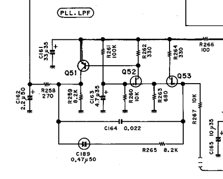 [KT-1100D PLL LPF amp schematic]