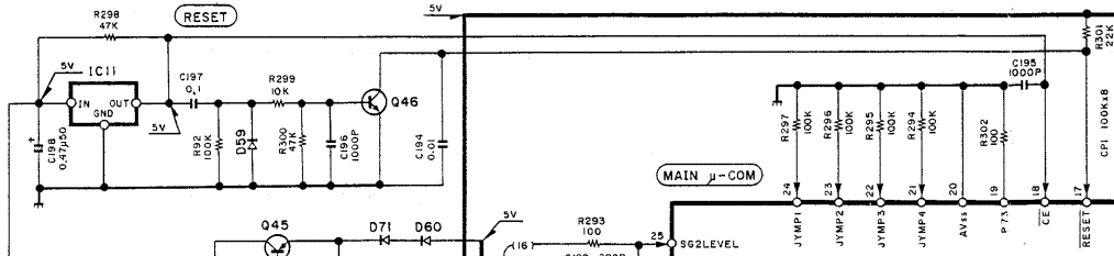 [Schematic excerpt of reset circuit]
