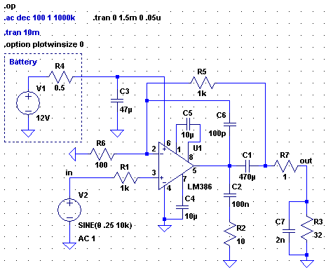 [LM386 used a bit 
differently]